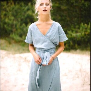 Linenfox wrap dress!/S-M between!